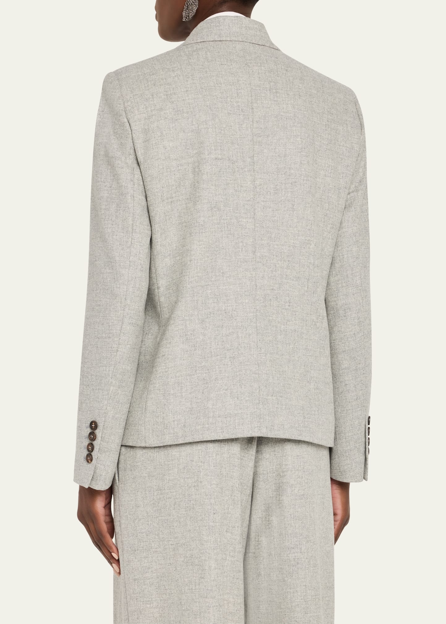Cashmere-Wool Flannel Double-Breasted Blazer - 3