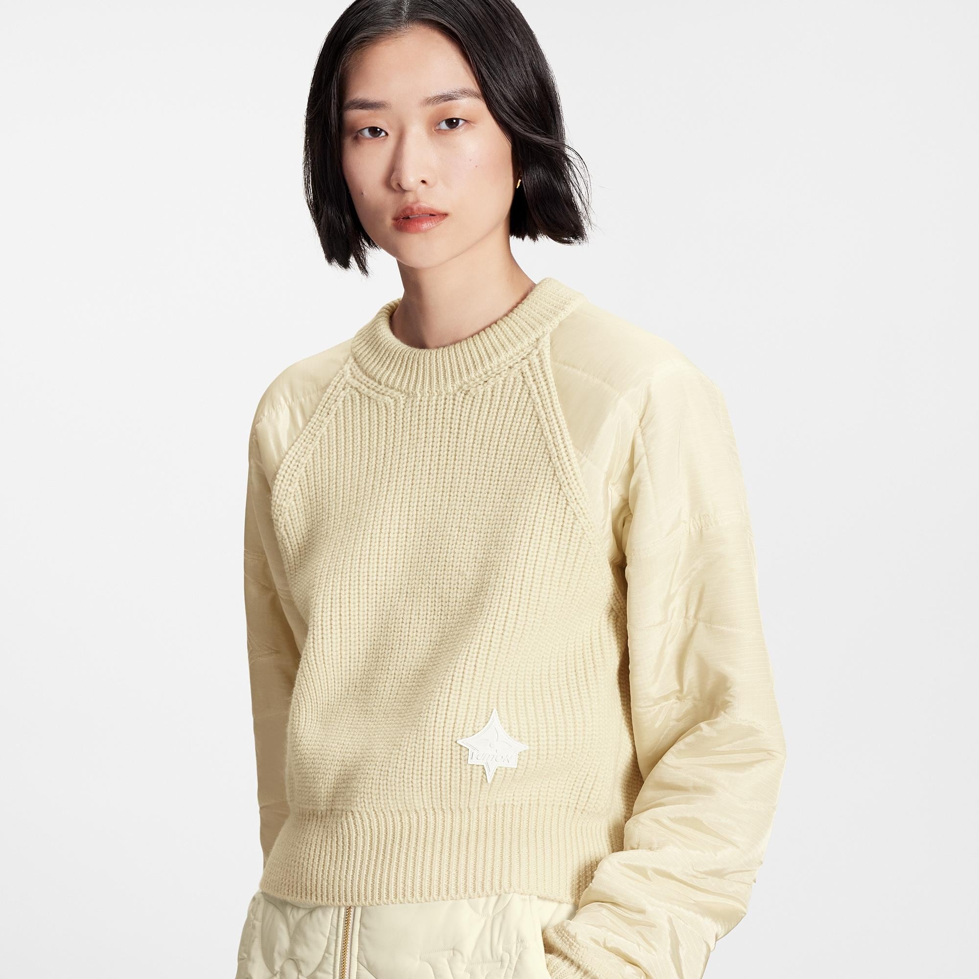 Nylon Sleeve Knit Pullover - 5