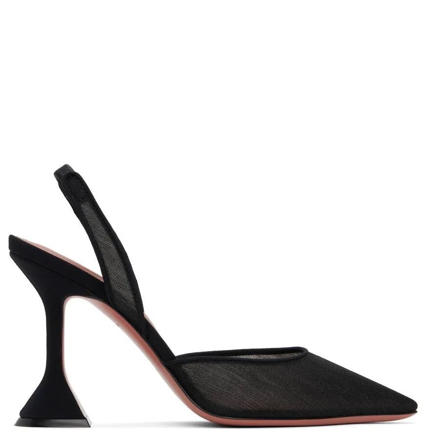 Amina Muaddi Holli Mesh Slingback Pumps - 1