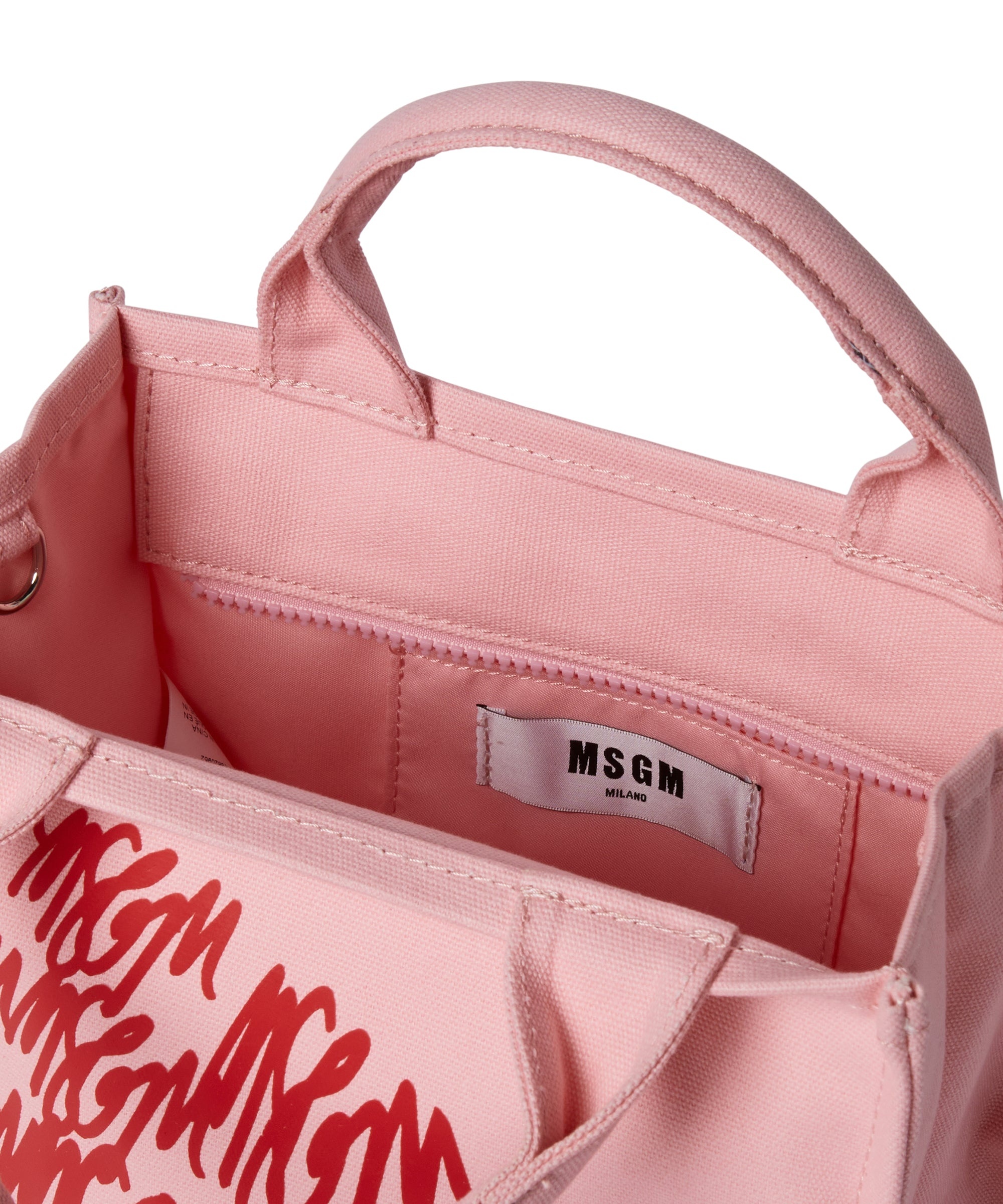 Blended cotton MSGM mini Canvas Tote Bag - 4