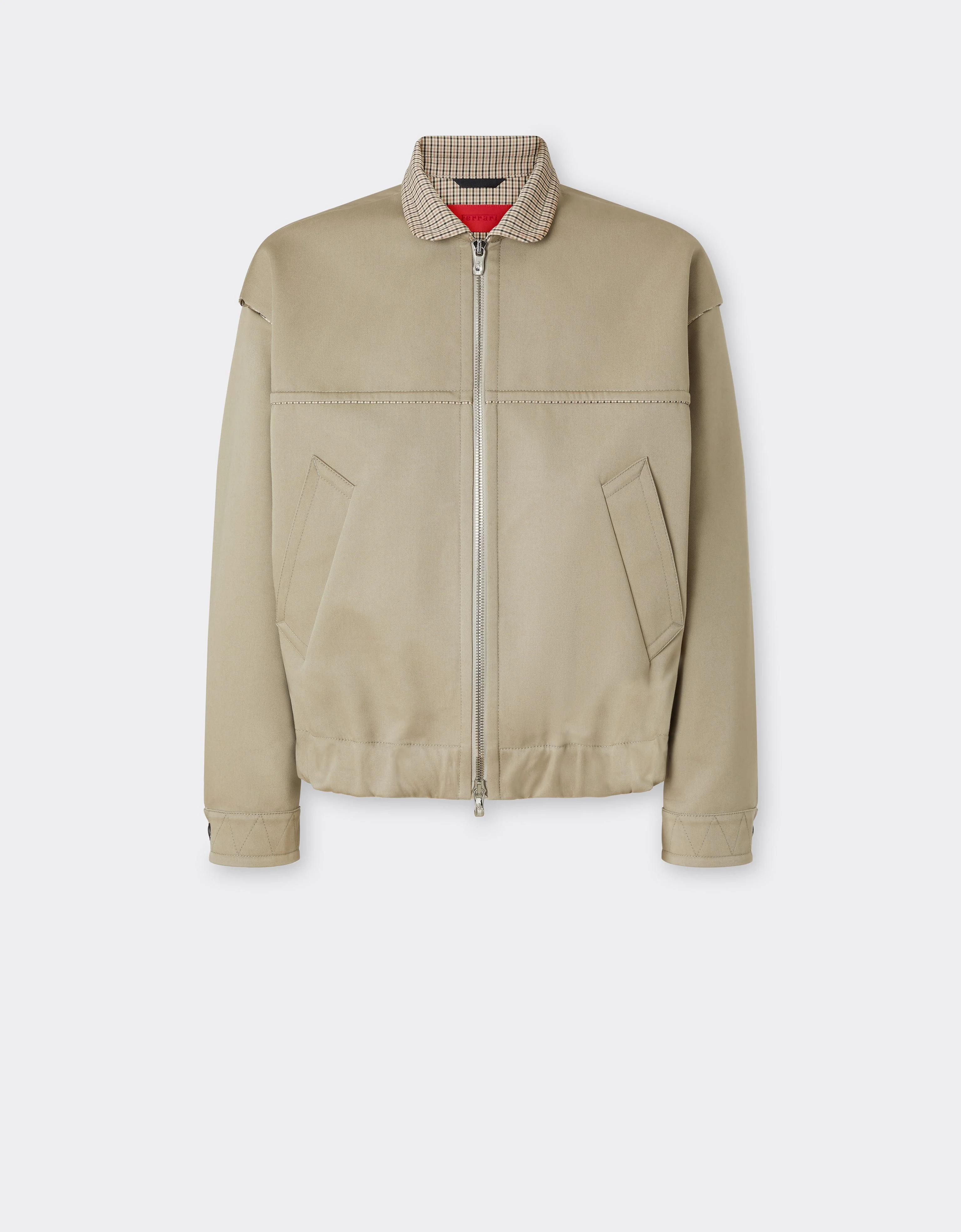 Double Mackintosh Blouson with Prince of Wales Check Collar - 1