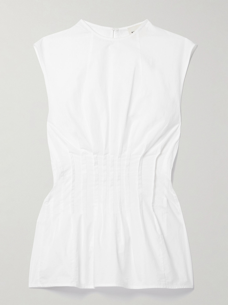 Westin Pintucked Cotton-poplin Top 1