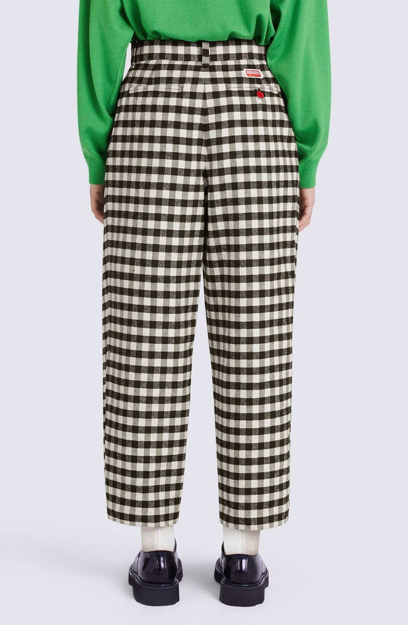 Cropped gingham trousers 6