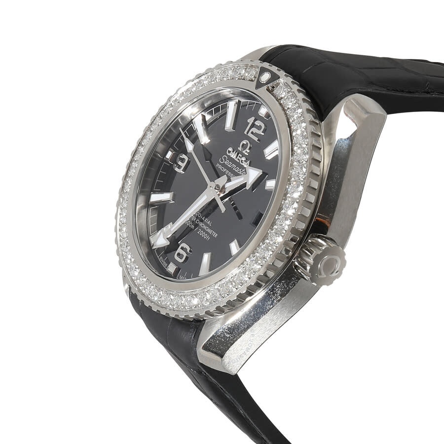 Pre-owned Omega Seamaster Planet Ocean Diamond Black Dial Ladies Watch 215.18.40.20.01.001 - 2