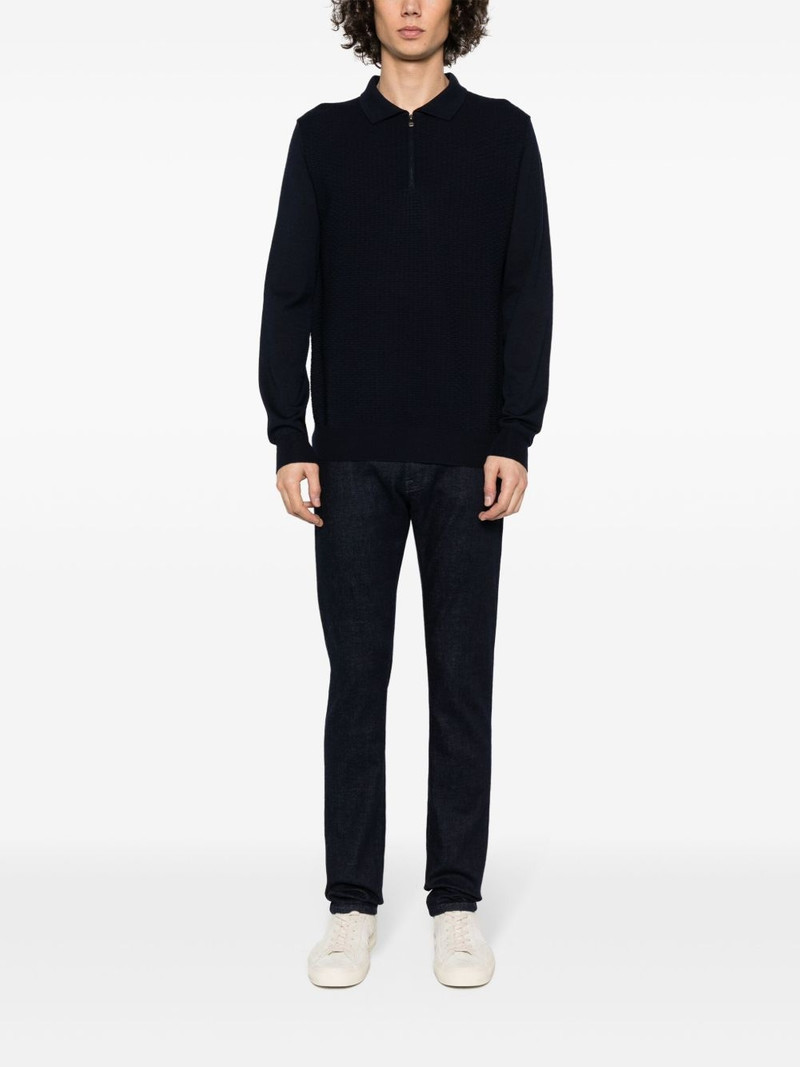 CORNELIANI fine-knit virgin wool polo shirt outlook