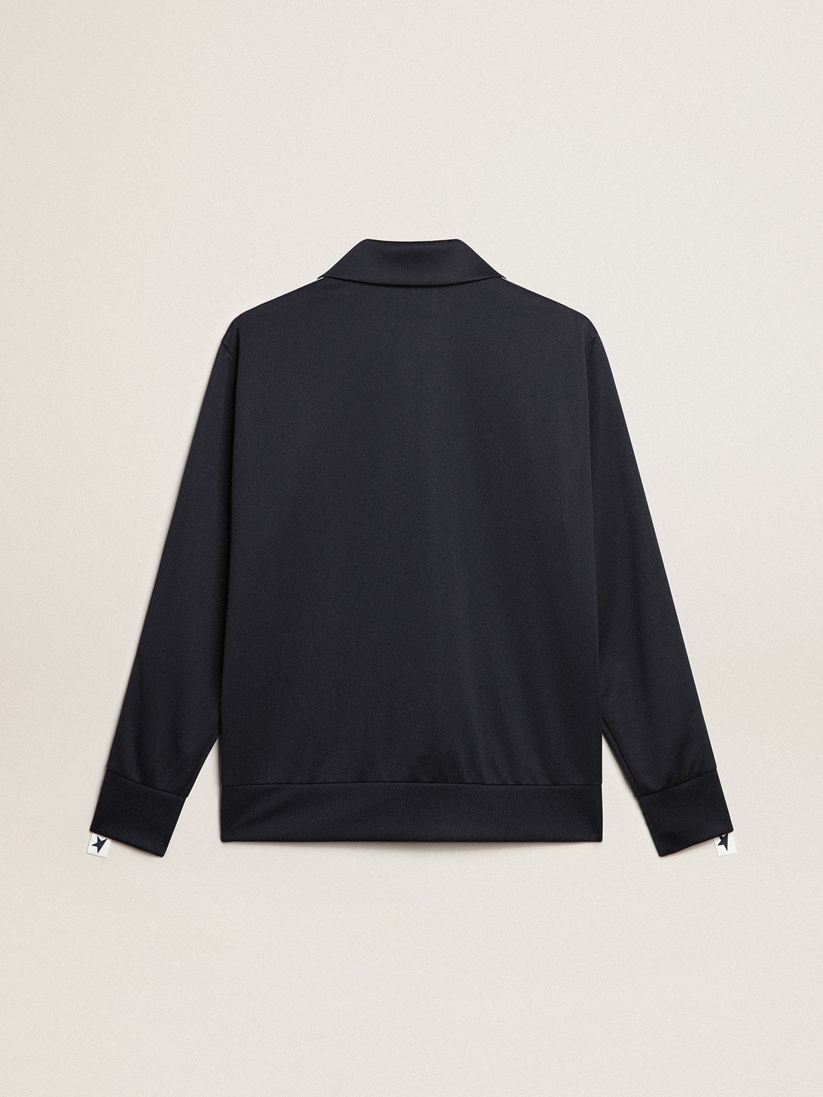 Dark blue sweatshirt with white strip and contrasting blue stars - 6
