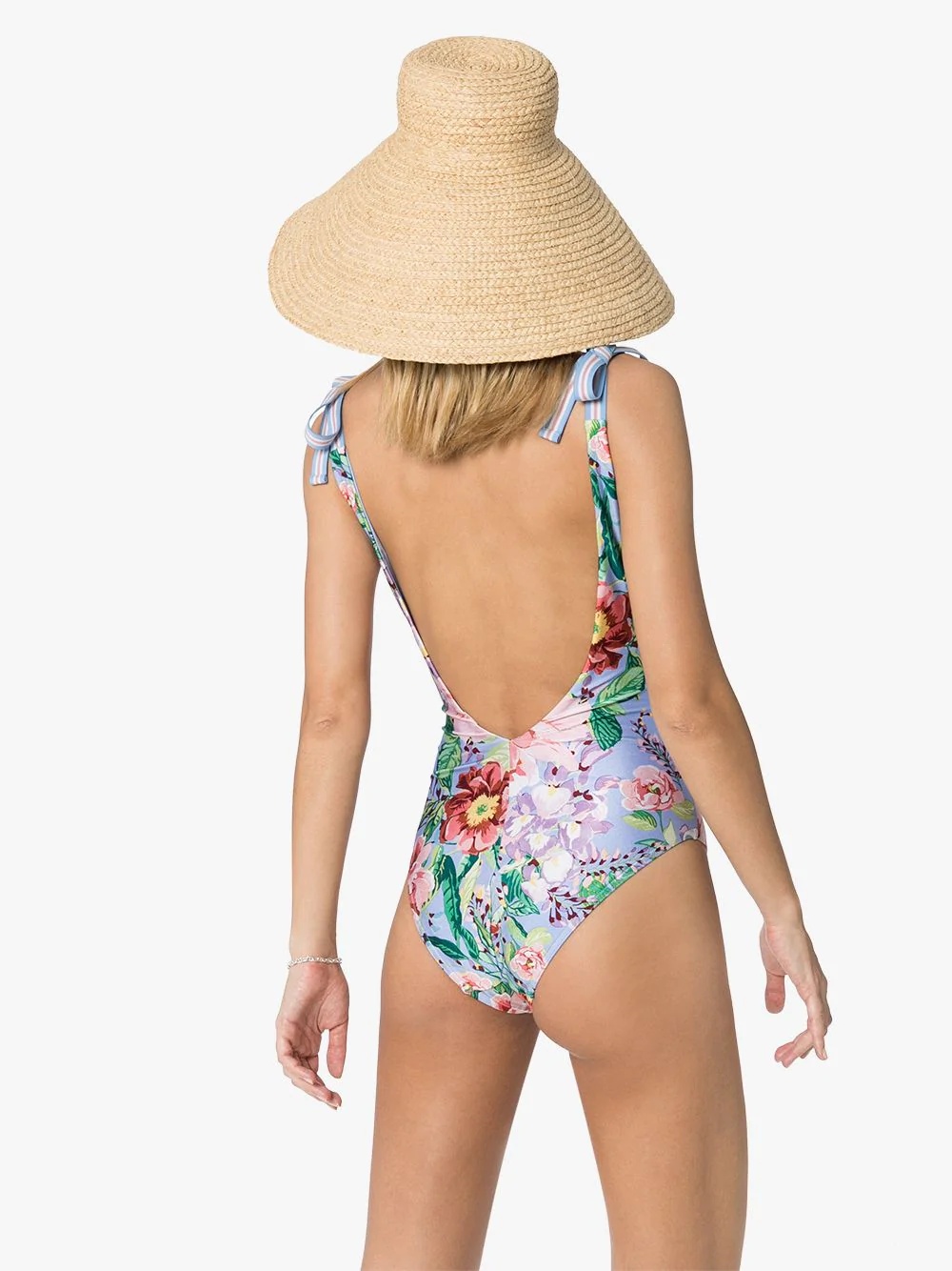 Deep V-neck floral swimsuit  - 3