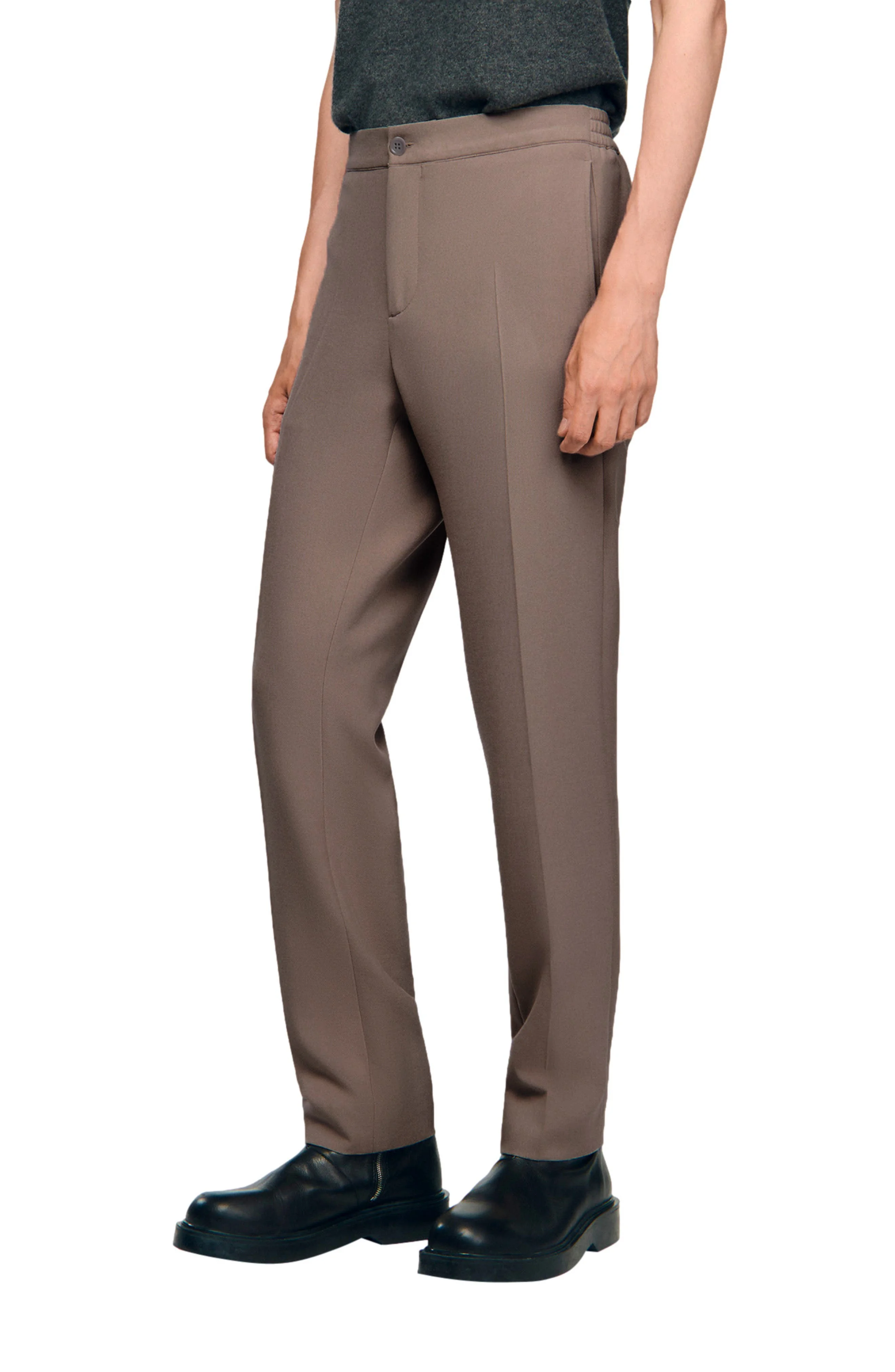 SANDRO Jersey trousers in Light Taupe at Nordstrom - 1