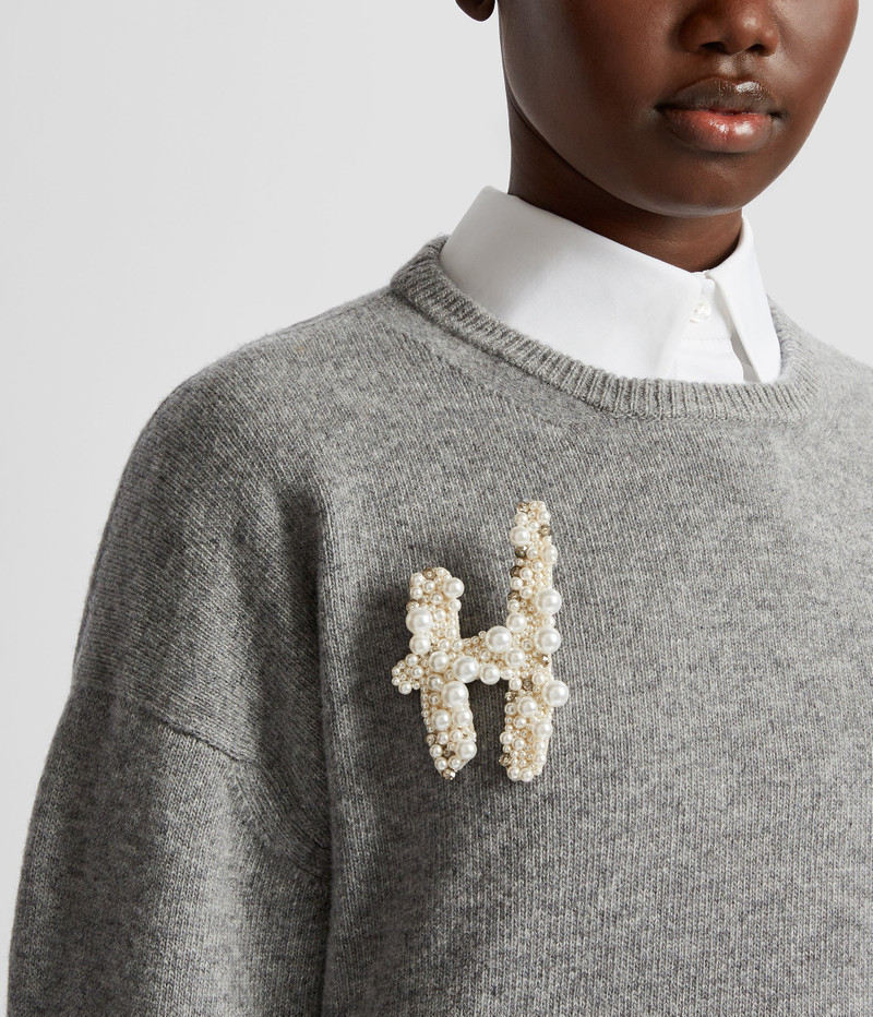 Erdem PEARL ALPHABET BROOCH H outlook