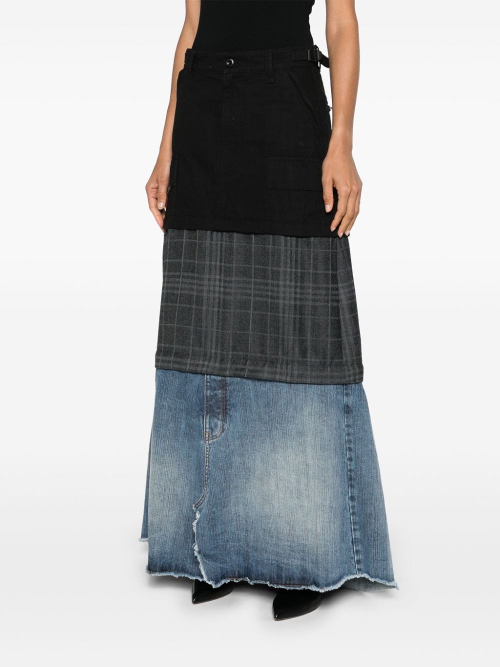 layered cargo maxi skirt - 3