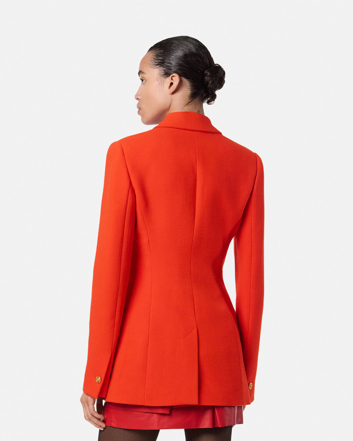 Studded Wool Fitted Single-Breasted Blazer - 5