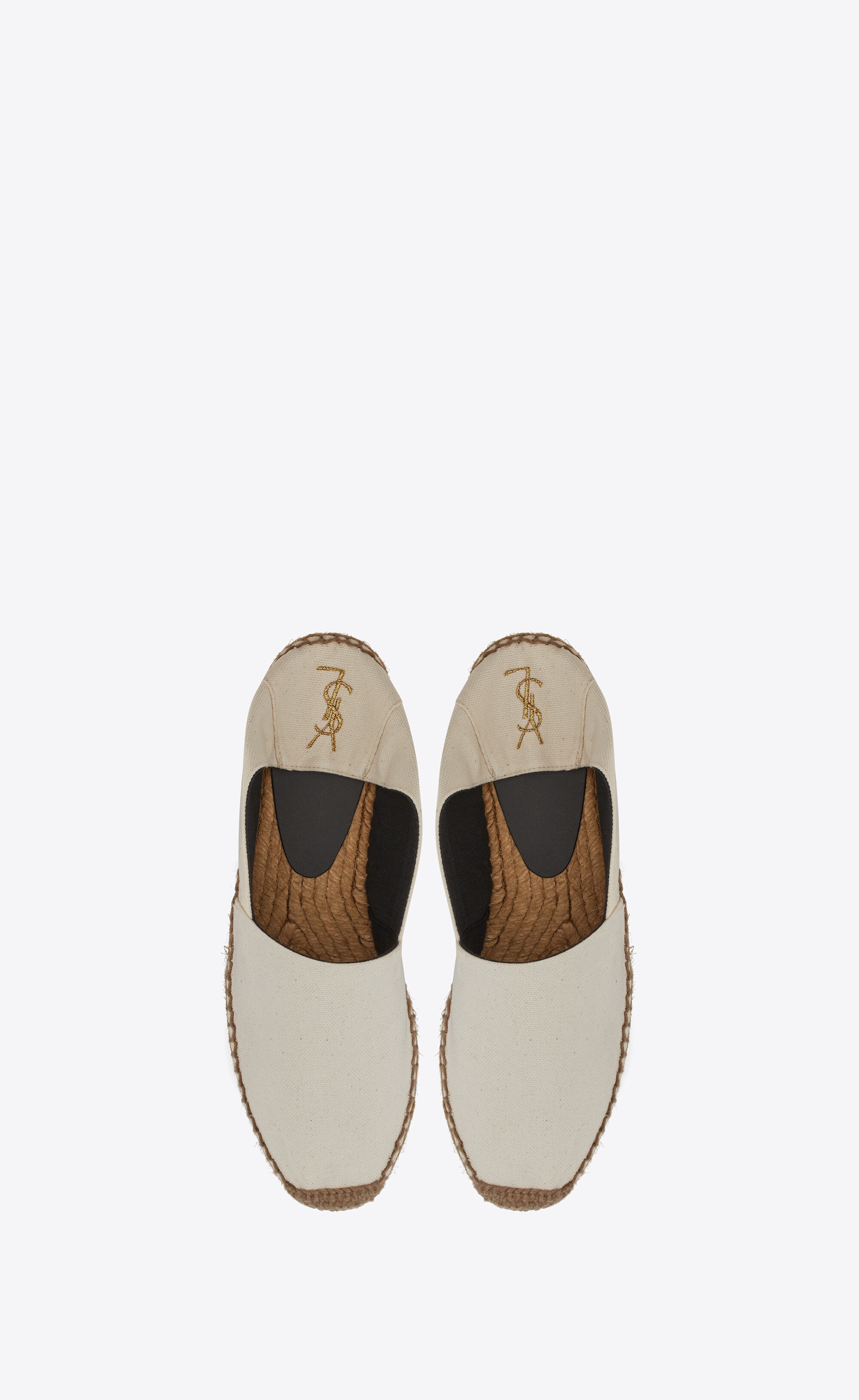 ysl embroidered espadrilles in canvas - 2