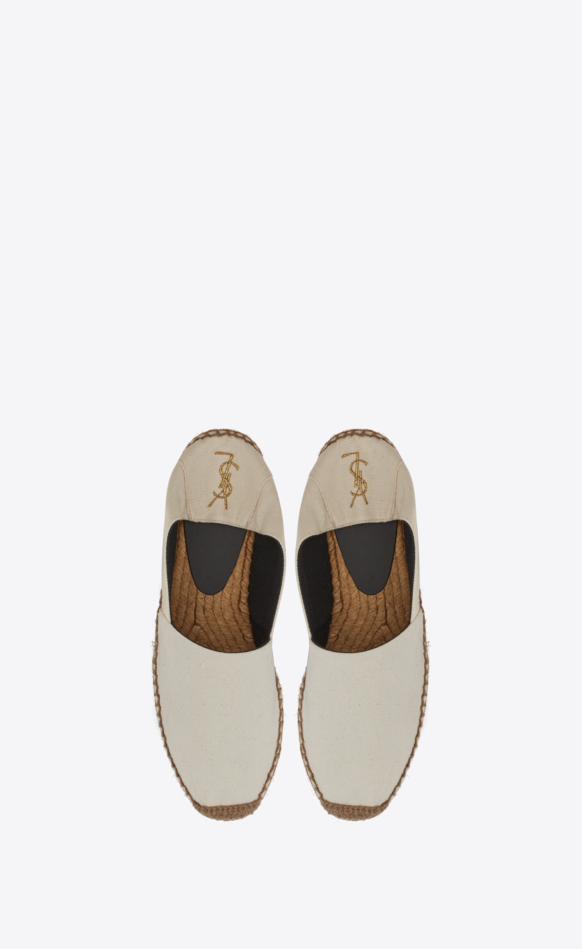 ysl embroidered espadrilles in canvas - 2