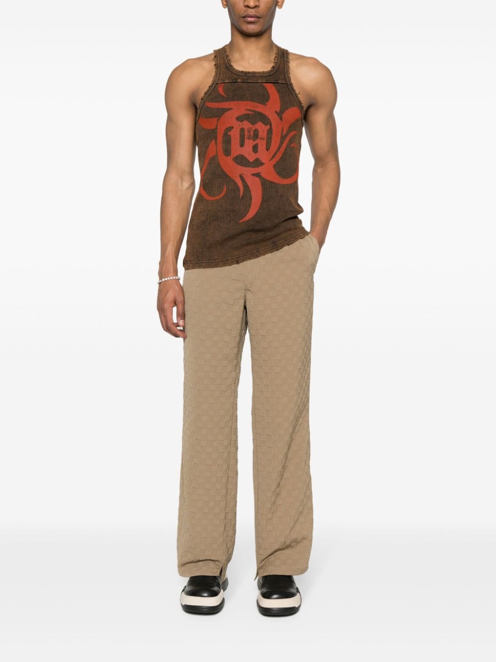 debossed-logo straight-leg trousers - 2