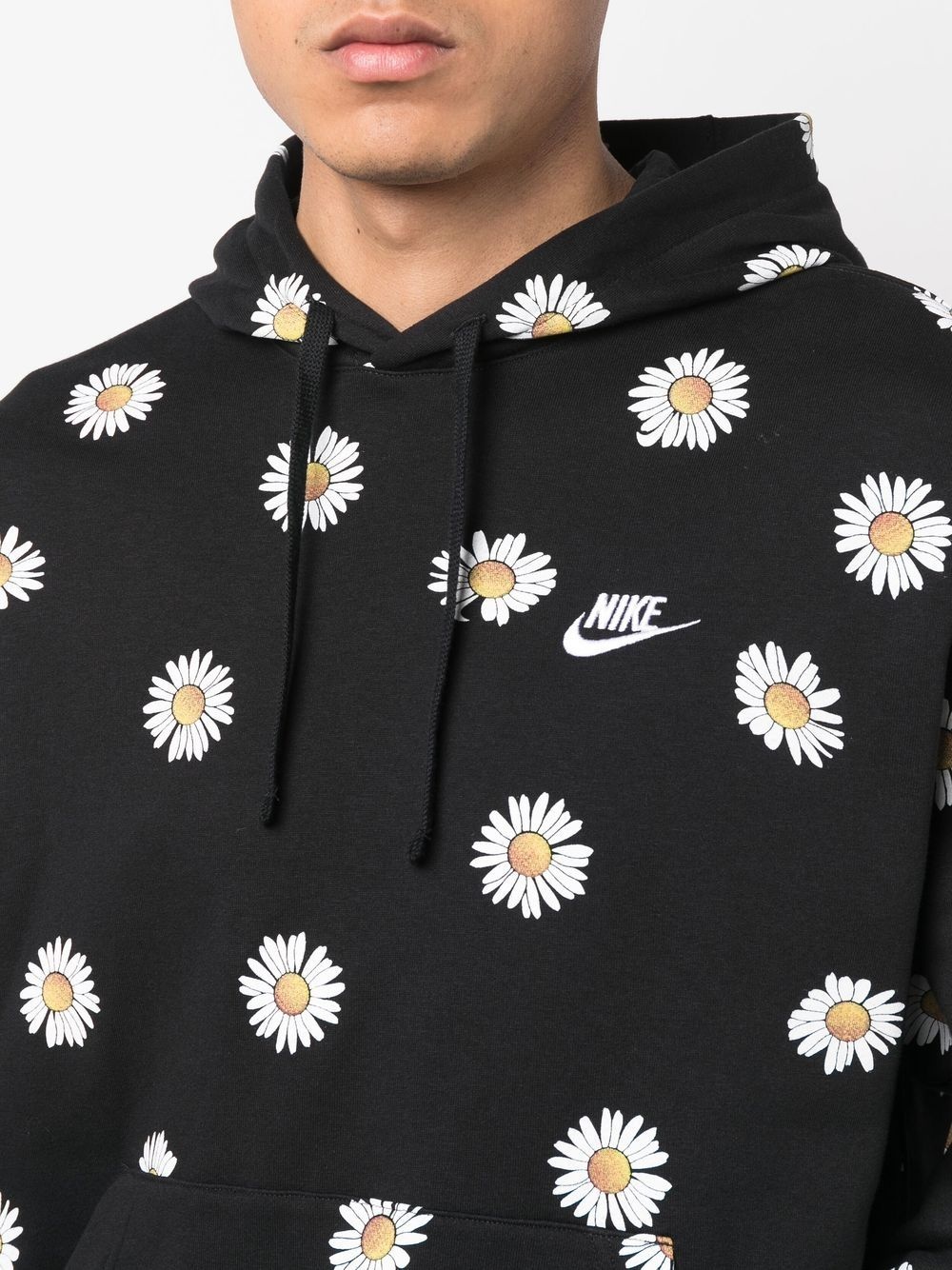 daisy-print pullover hoodie - 5