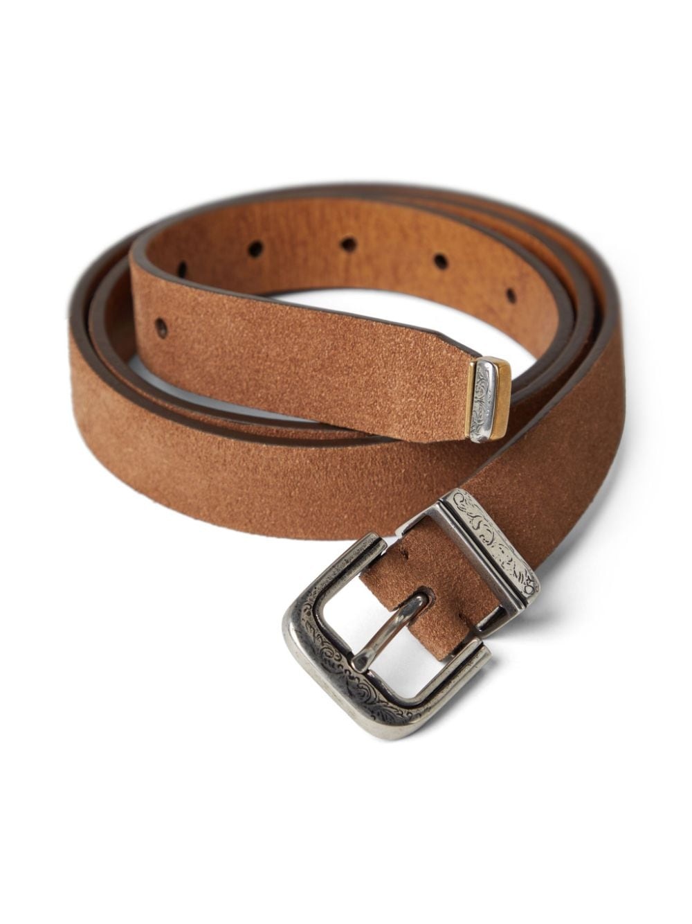 buckle-fastening leather belt - 2