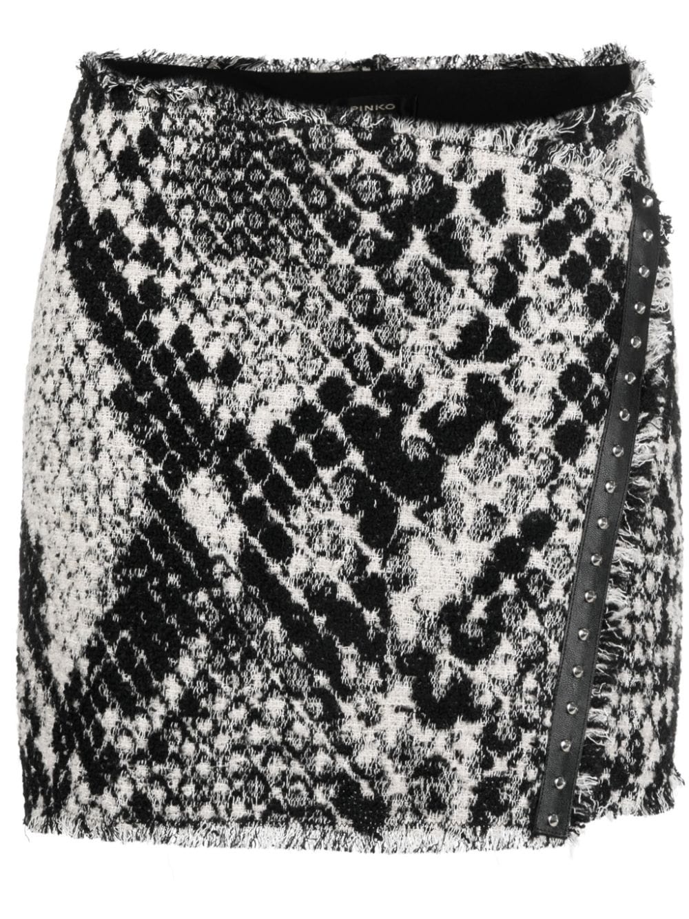 snake-effect jacquard wrap skirt - 1