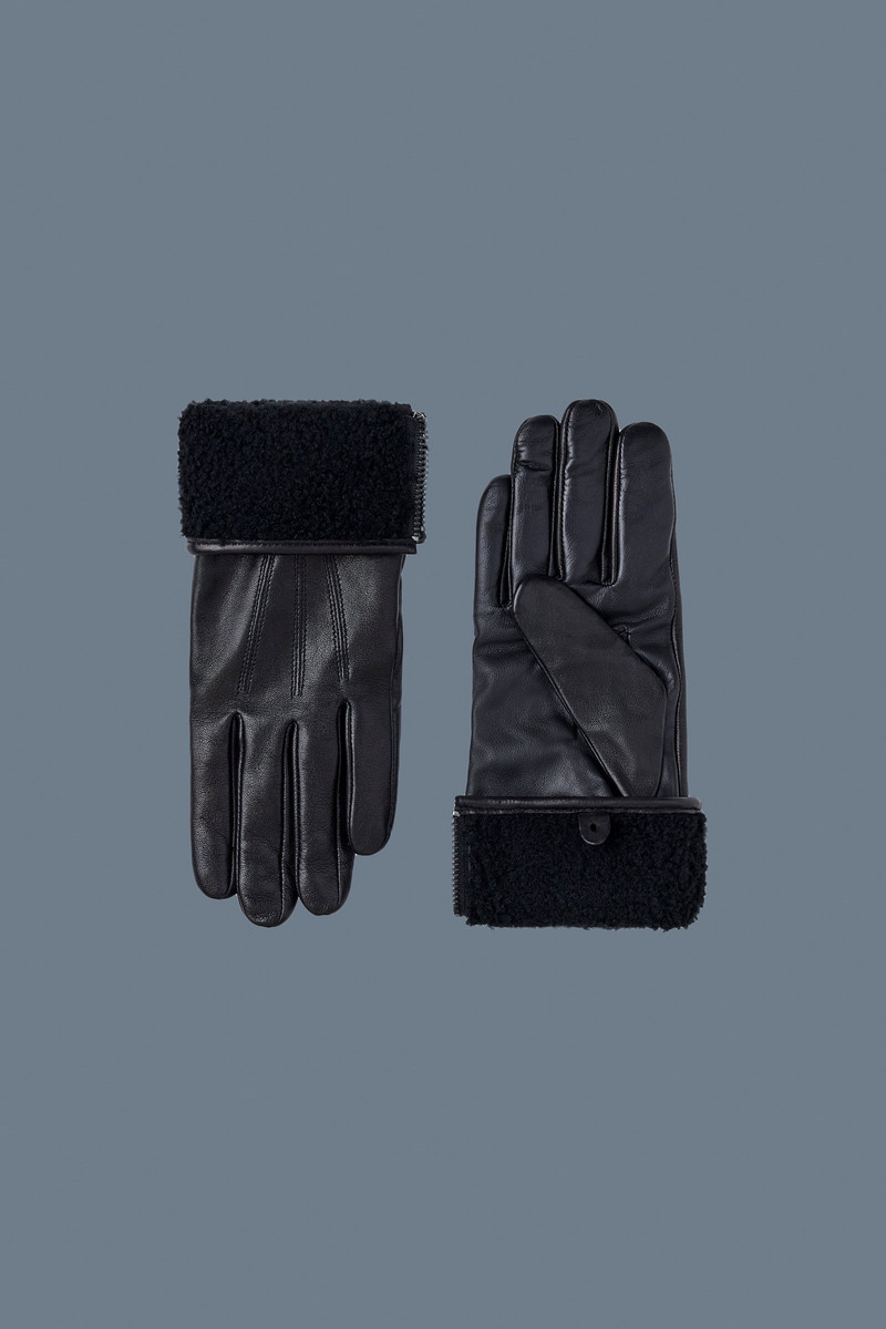 MACKAGE WILLIS (R)Leather glove with shearling cuff outlook