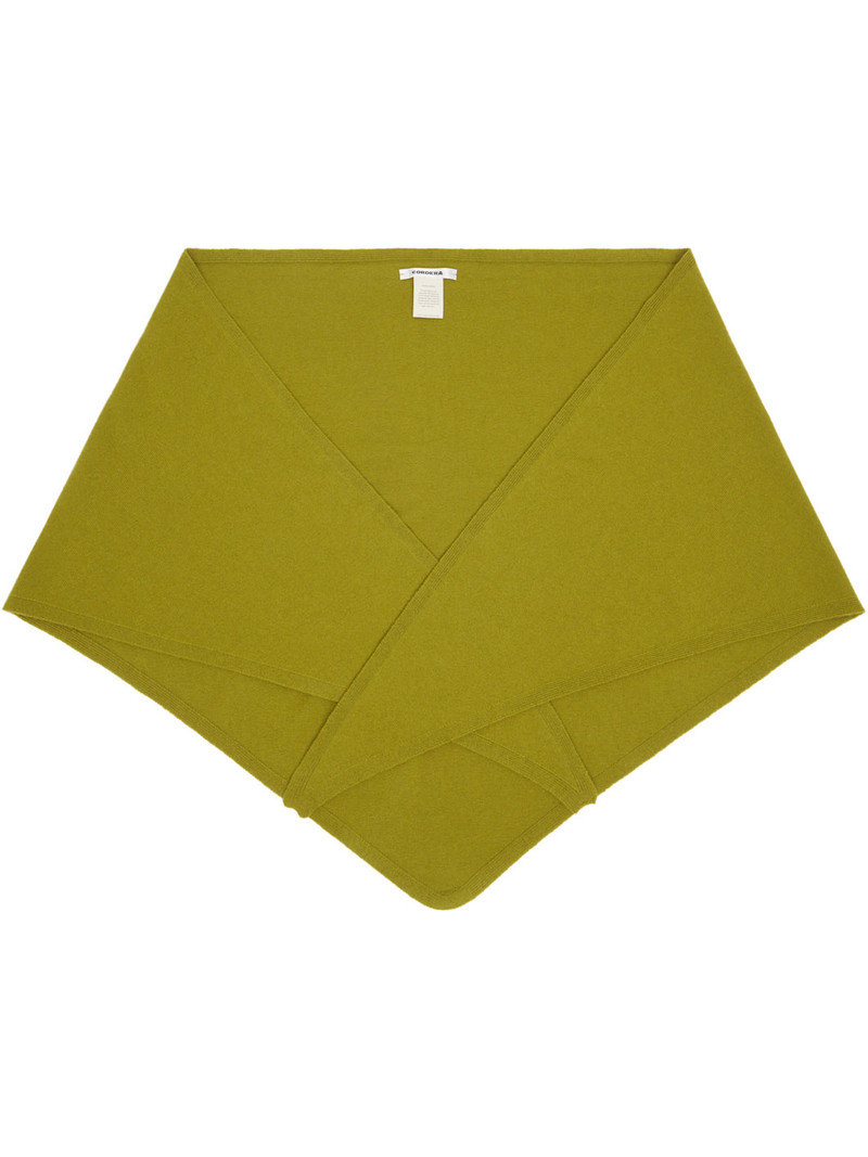 Green Merino Wool Bandana Scarf 1