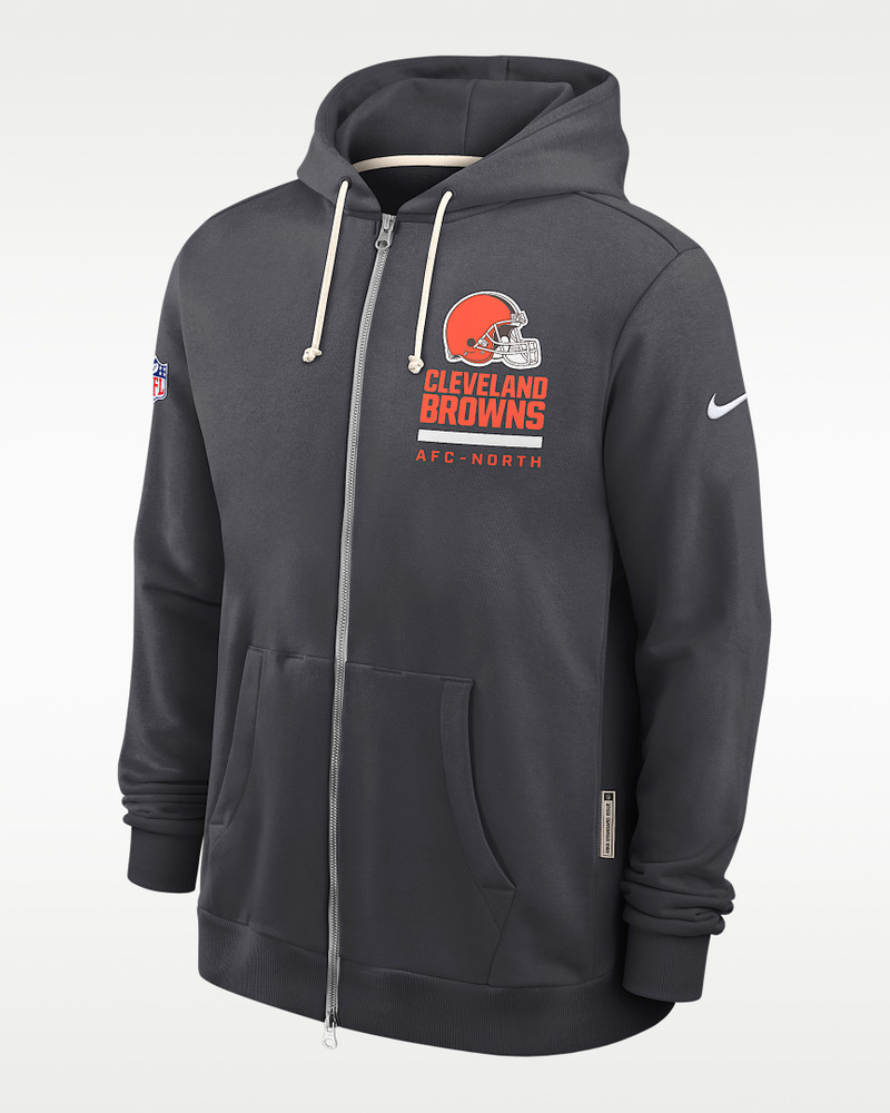 Cleveland Browns Utility Player Sideline Men's Nike Dri-FIT NFL Full-Zip Hoodie 1