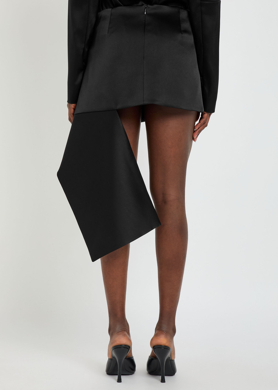 Courrèges Folded Asymmetric Satin Mini Skirt - 3