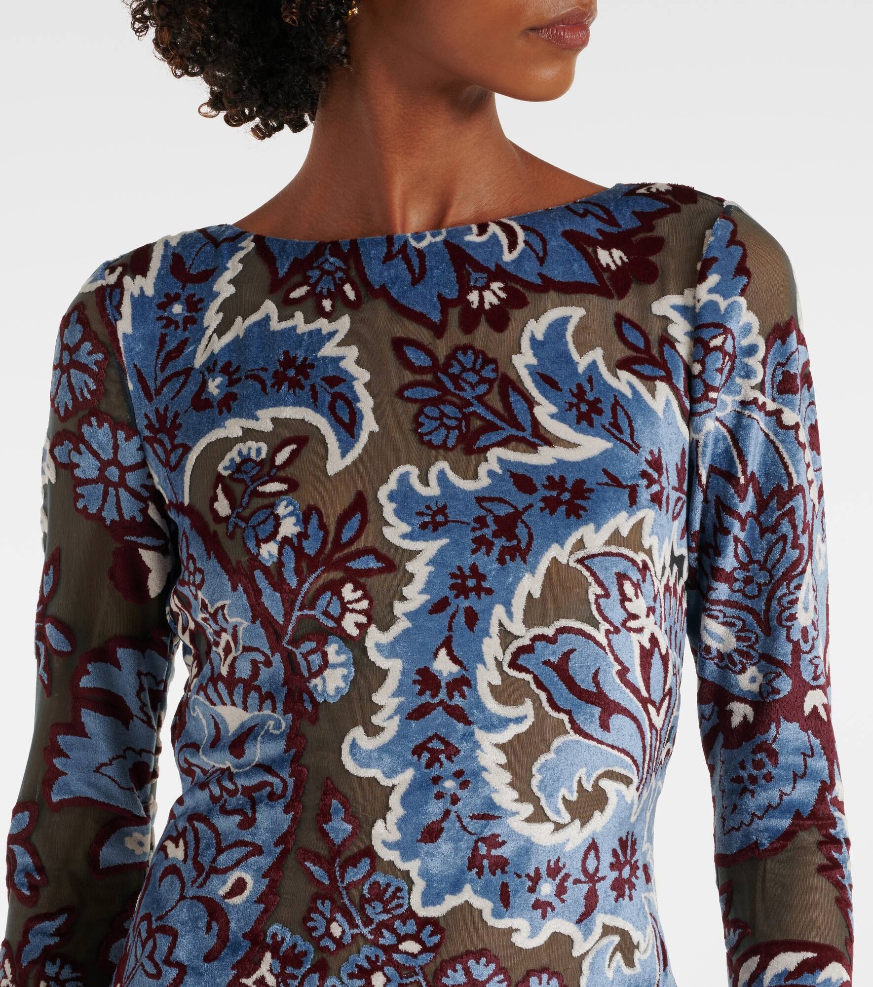 Paisley crêpe jersey maxi dress - 4