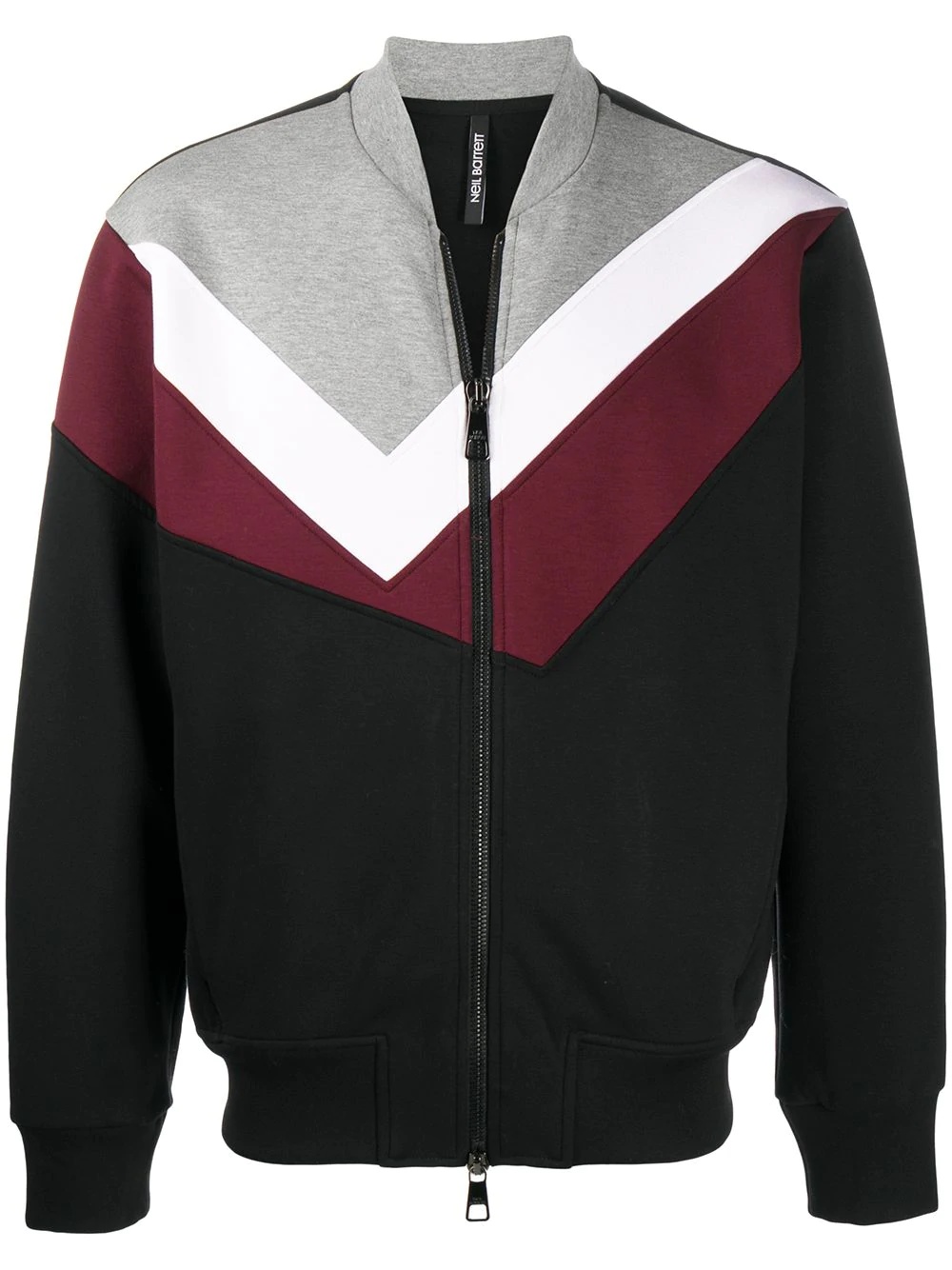 colour-block zip-up jumper - 1