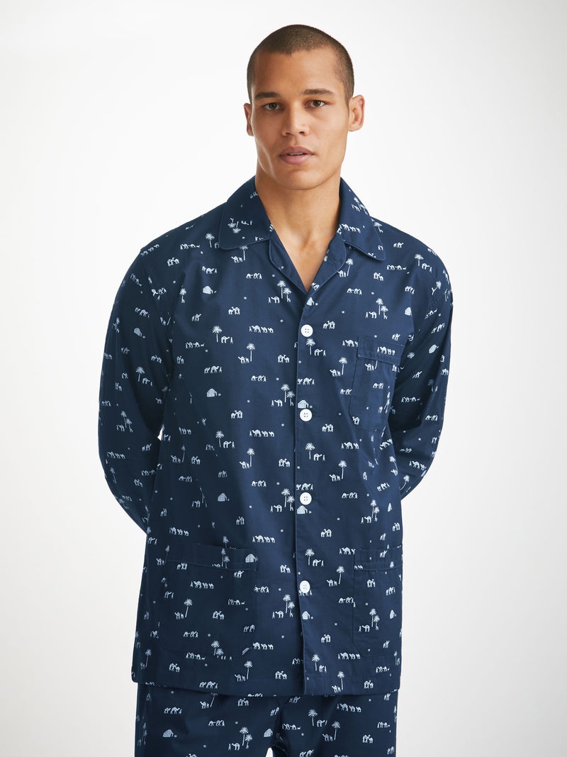 Men's Classic Fit Pyjamas Nelson 99 Cotton Batiste Navy - 2
