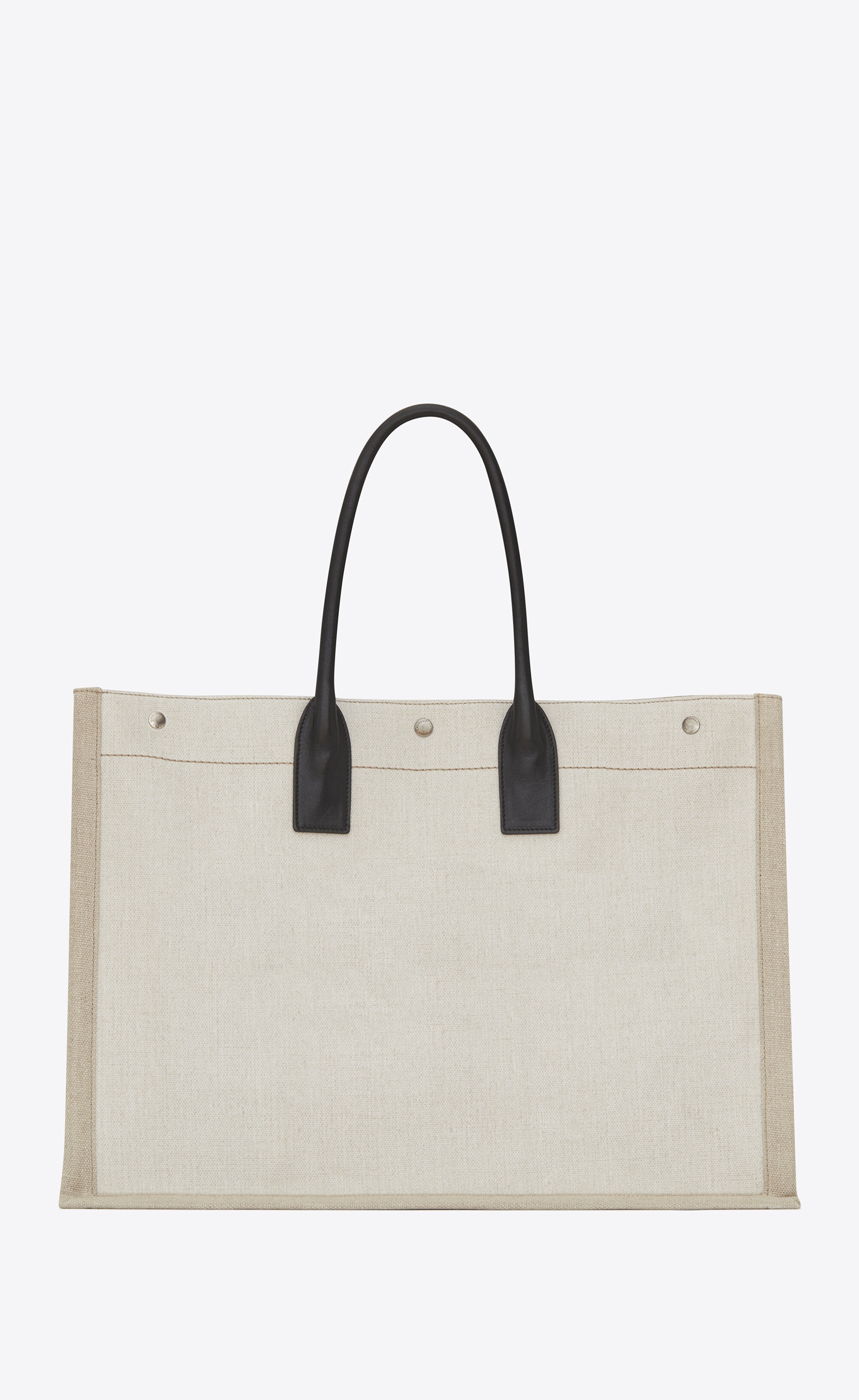 rive gauche large tote bag in printed canvas and leather - 2