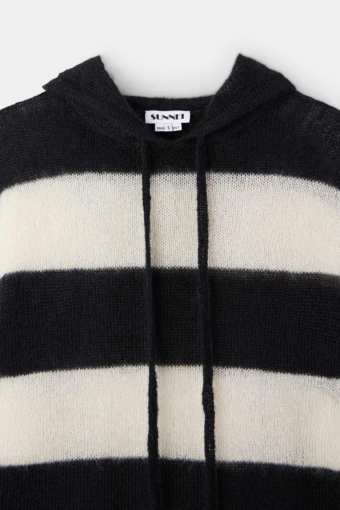 HOODIE / wool / cream & black stripes - 5