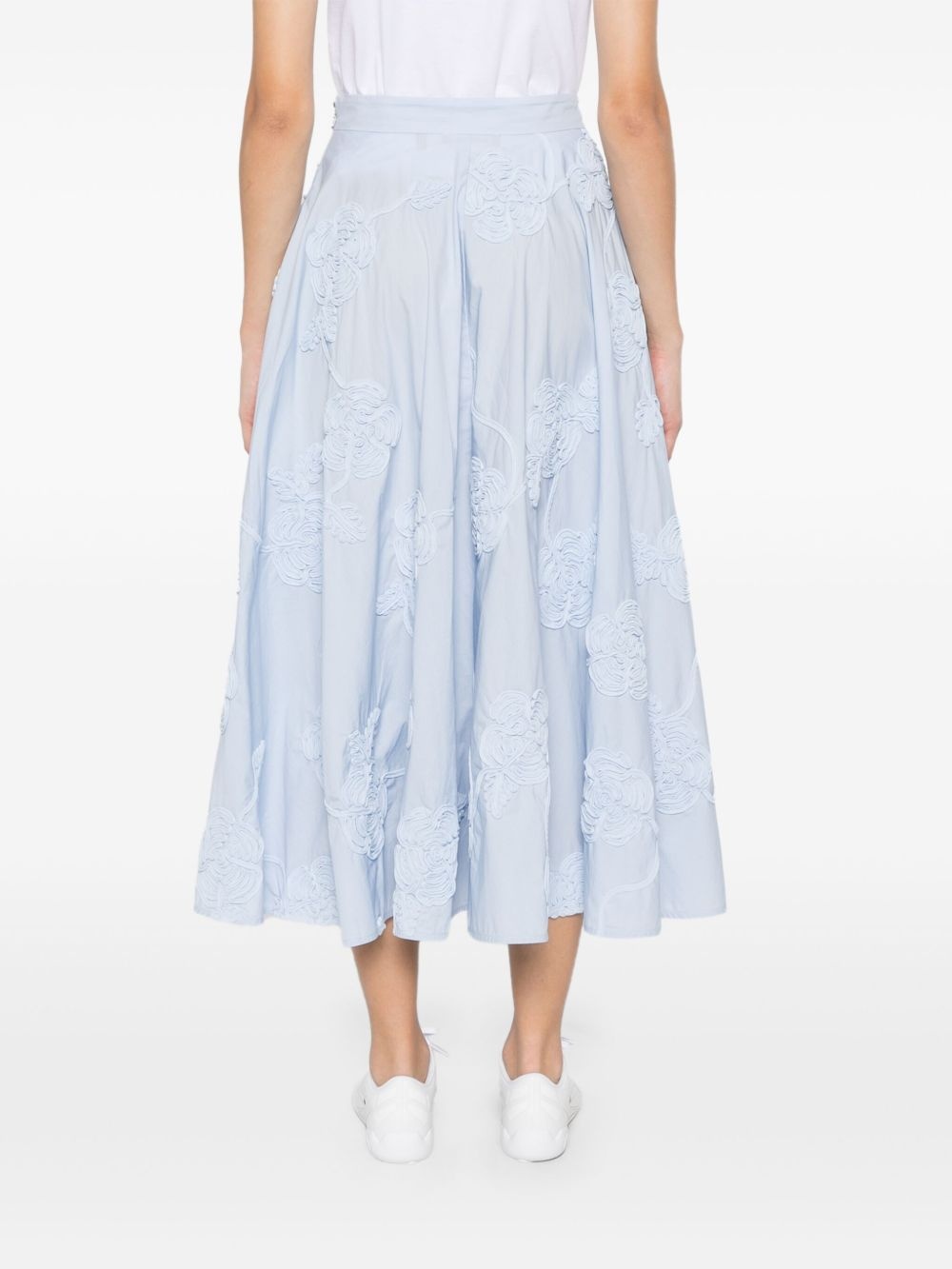 floral-appliqué maxi skirt - 4