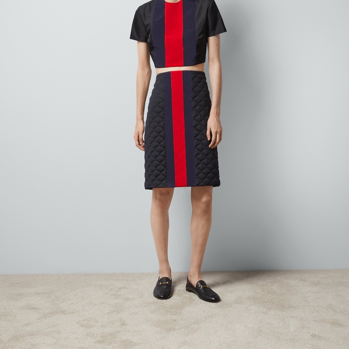 Quilted nylon skirt with Web - 5