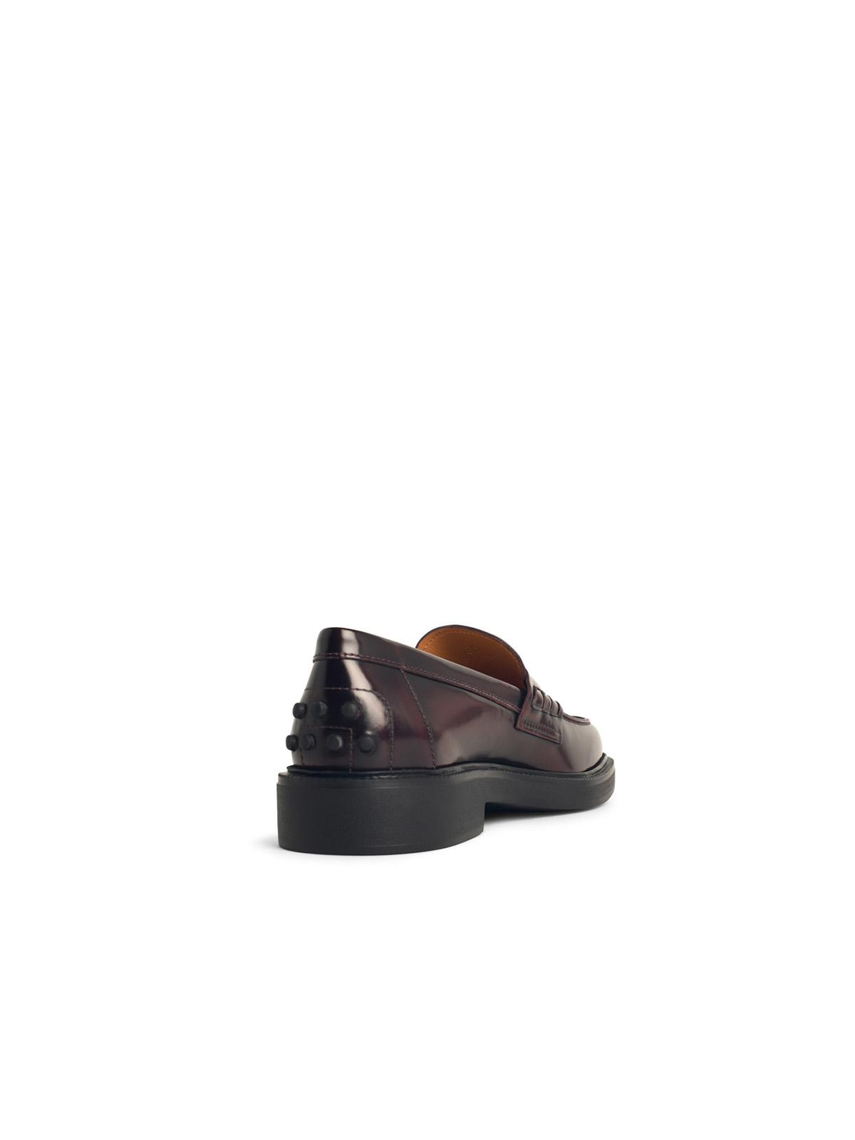 Tod's Burgundy Leather Loafers Women - 3