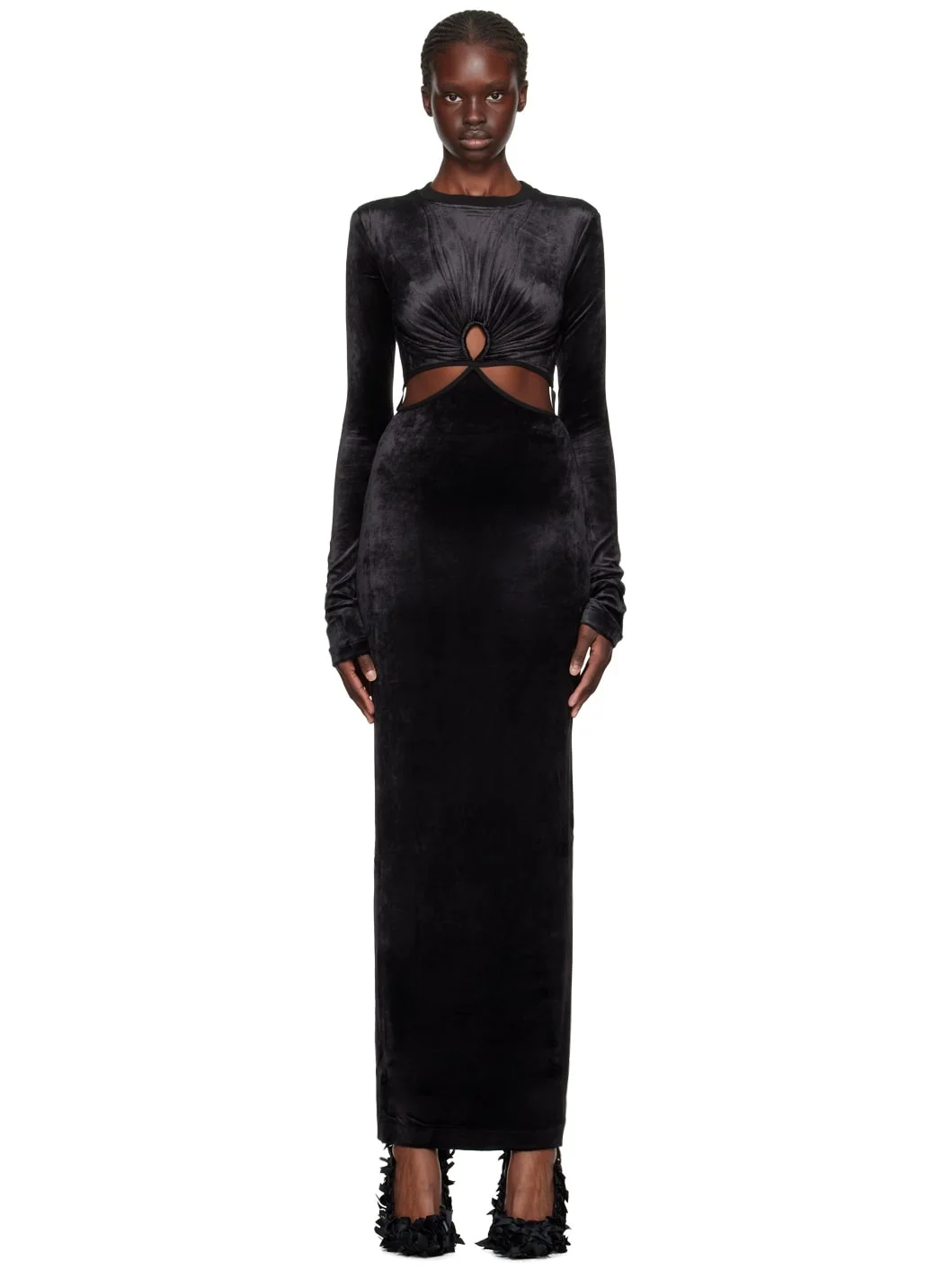 Black Keyhole Maxi Dress - 1