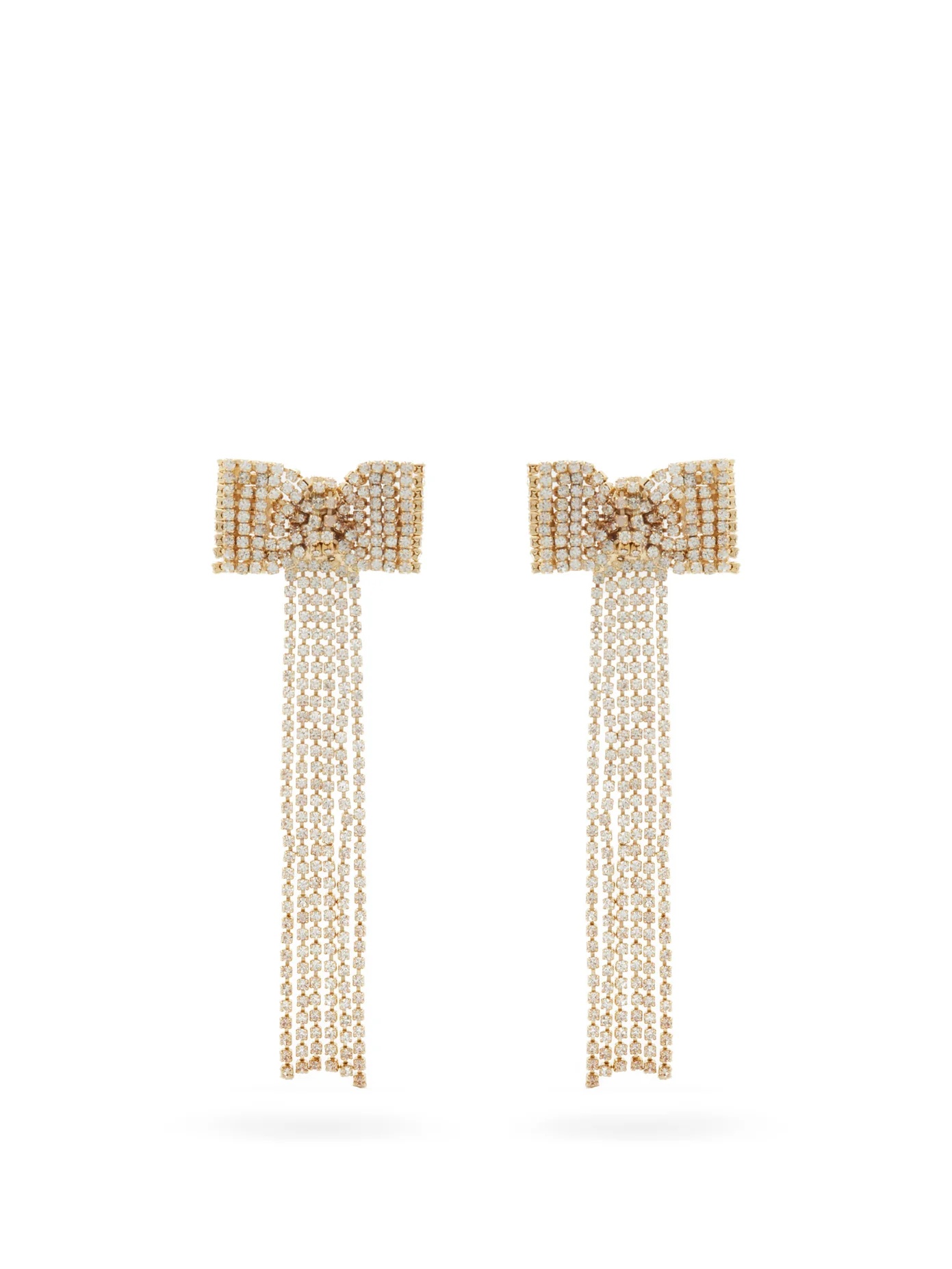 Campana crystal-embellished bow earrings - 1