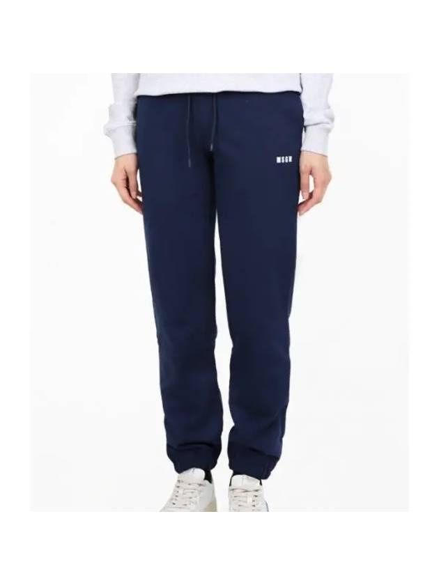 Micro Logo Cotton Track Pants Navy - 1