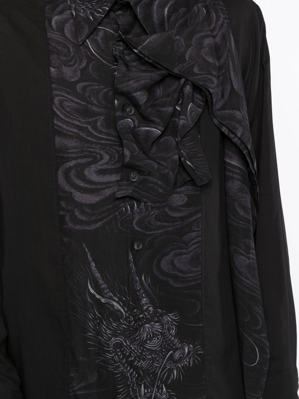 dragon-print shirt dress - 5