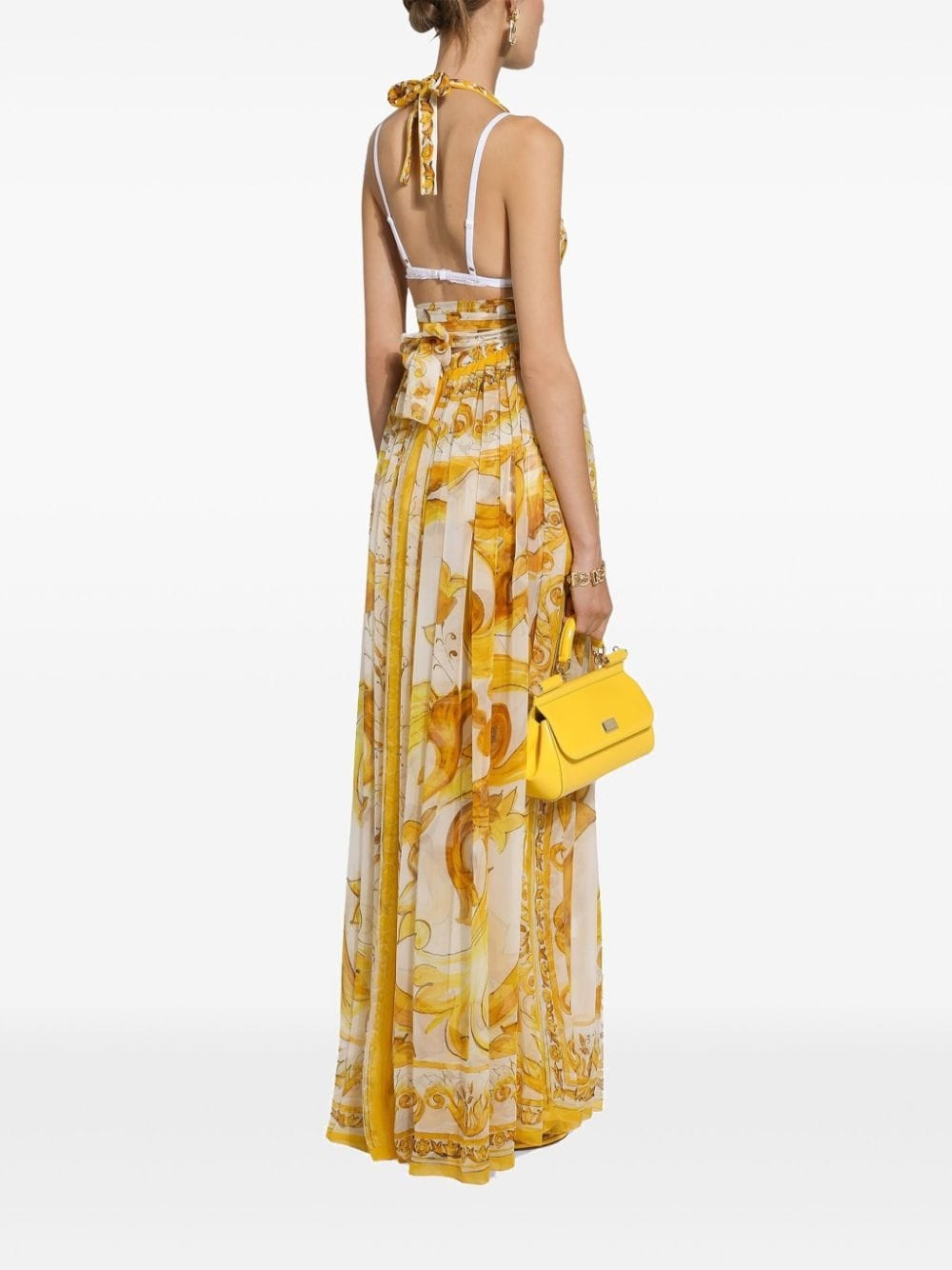 Majolica-print silk maxi dress - 4