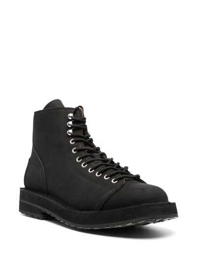 Yohji Yamamoto lace-up leather ankle boots outlook