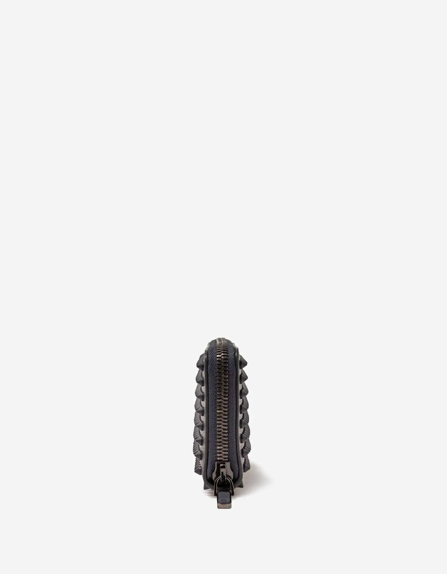 Christian Louboutin Panettone Smoky Grey Grain Leather Spikes Wallet - 4