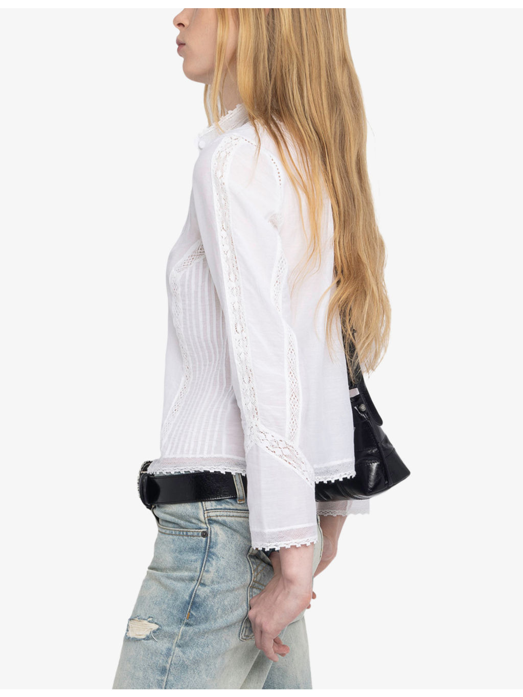 Tano Lace-Panel Cotton-Blend Shirt - 3