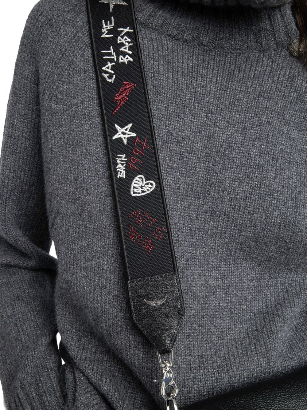 embroidered-details bag strap - 4