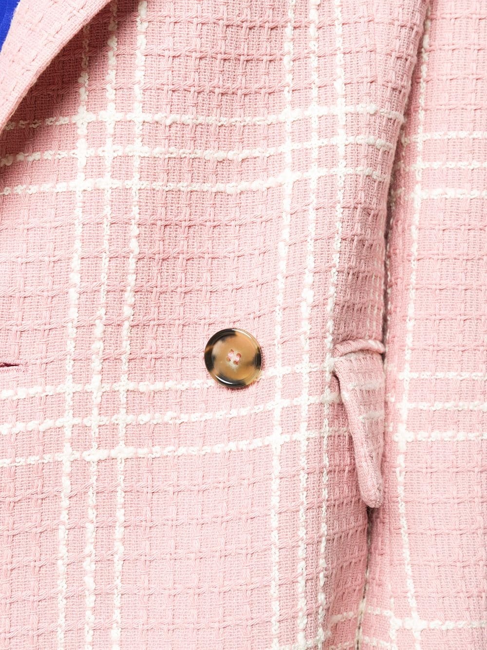 peaked lapel checked blazer - 5