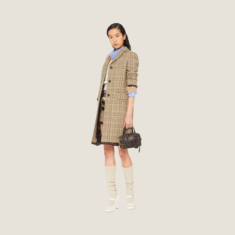 Single-breasted plaid coat 1