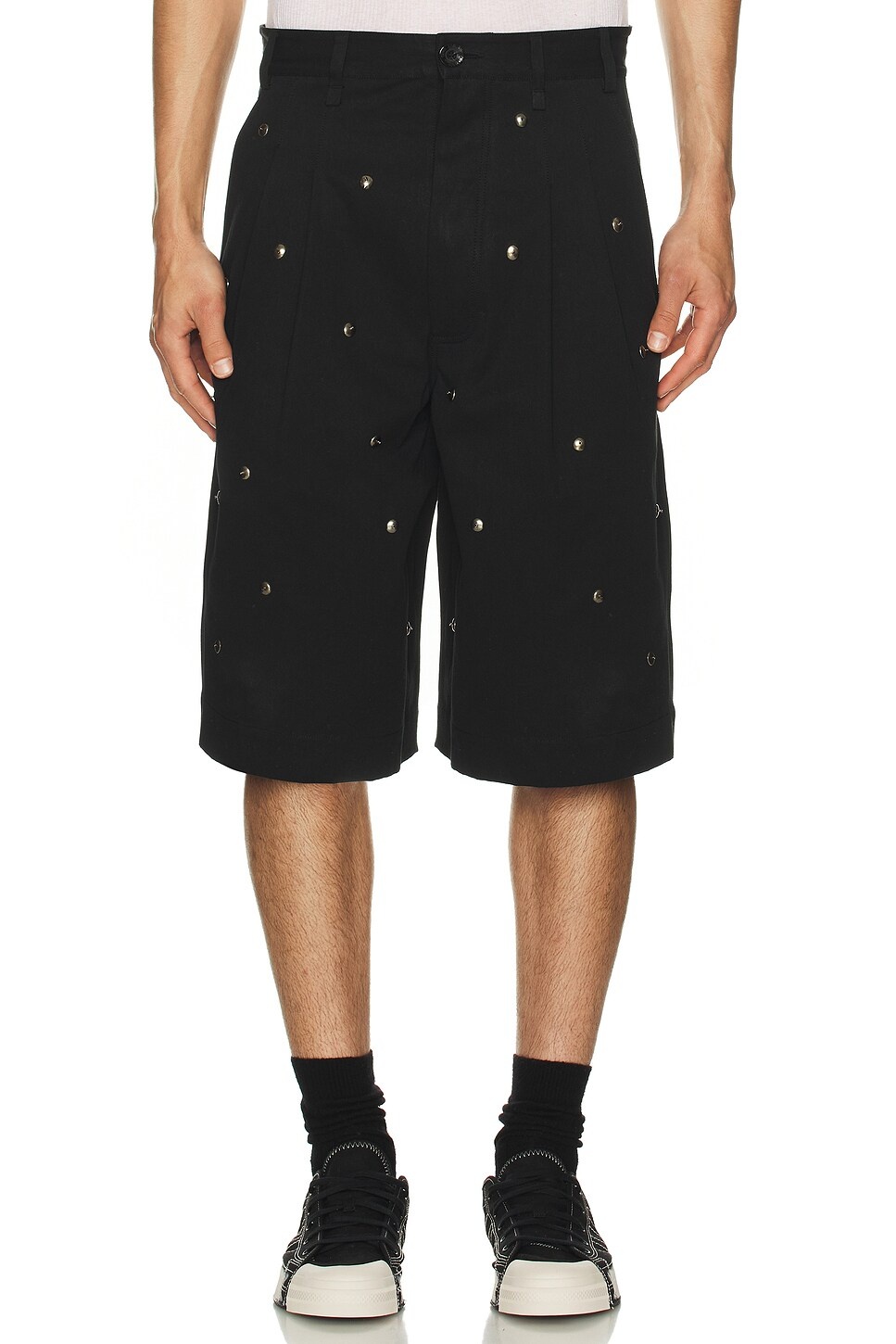 Metal Bead Single Pleated Shorts - 4