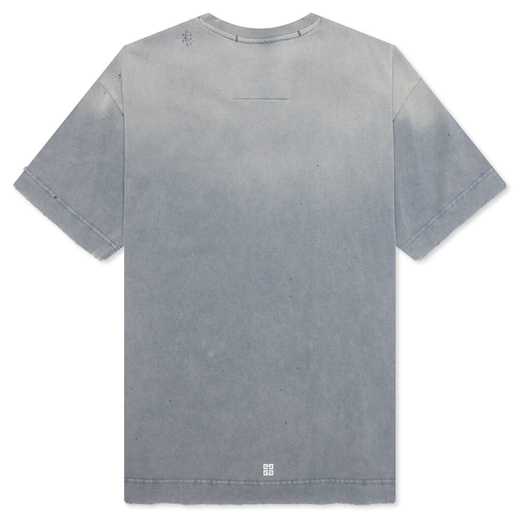 DISTRESSED LOGO T-SHIRT - MILITARY BLUE - 2