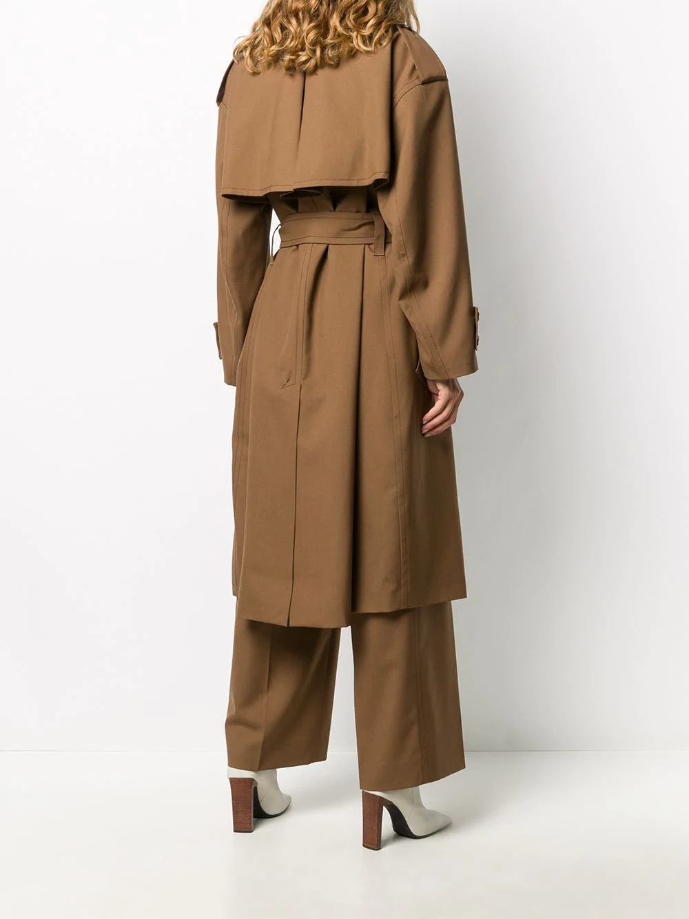 belted single-breasted trench coat - 4