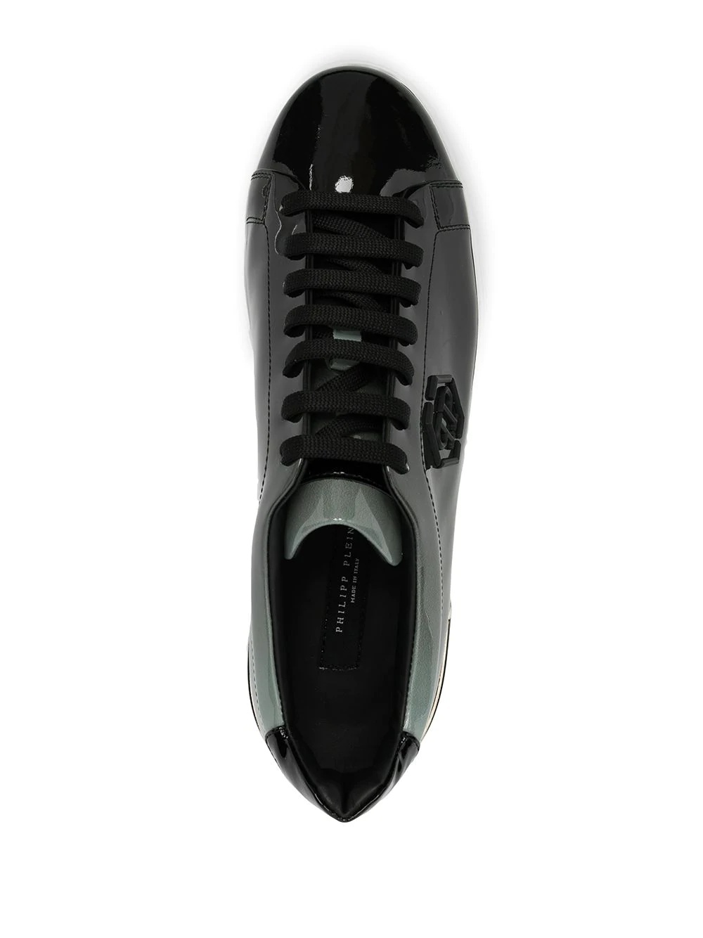 Hexagon high-shine low-top sneakers - 4