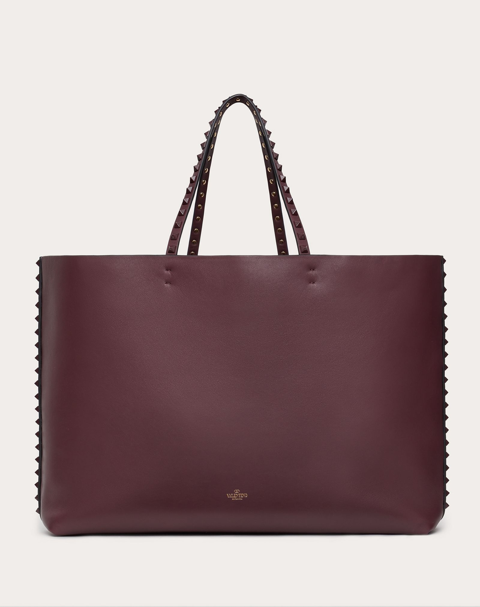 Rockstud Suede Calfskin and Full-Grain Calfskin Tote Bag - 3