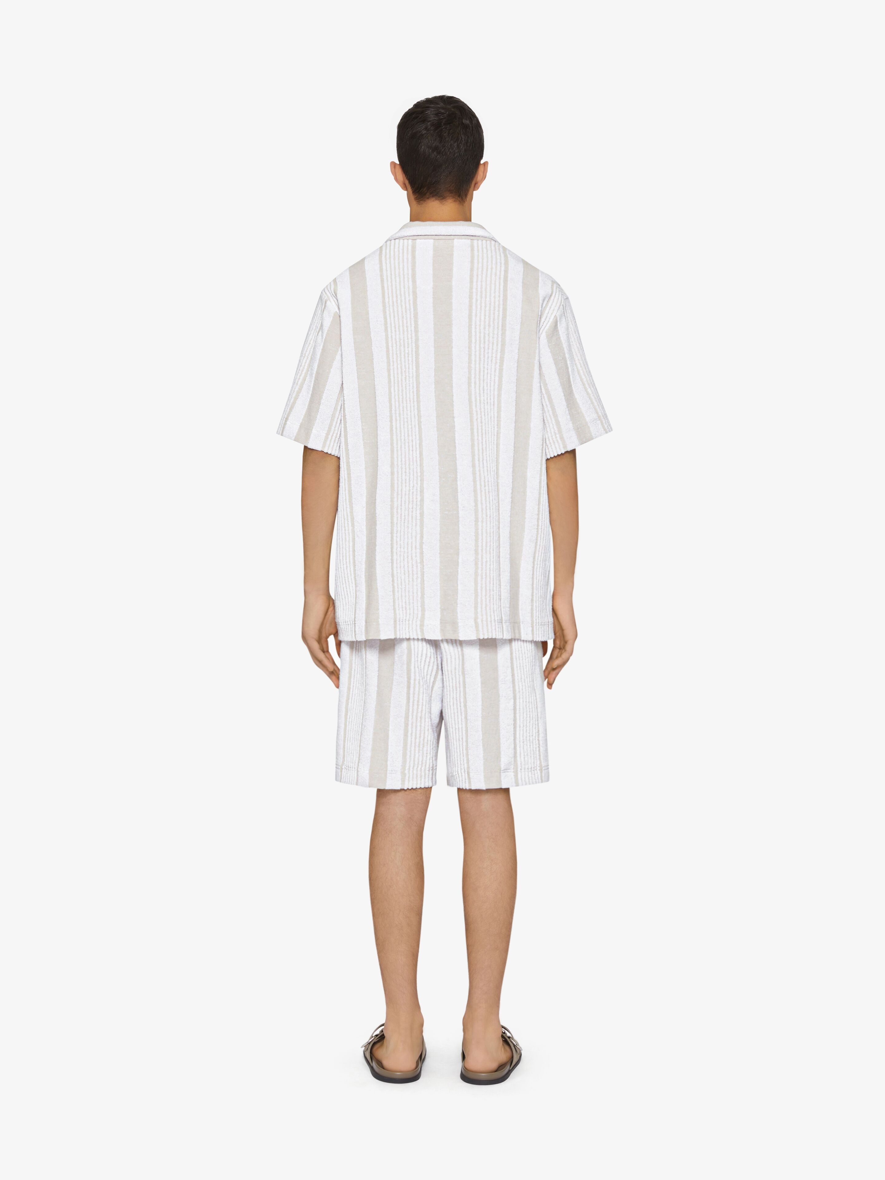 BOXY FIT SHIRT IN COTTON TOWELLING WITH STRIPES - 4